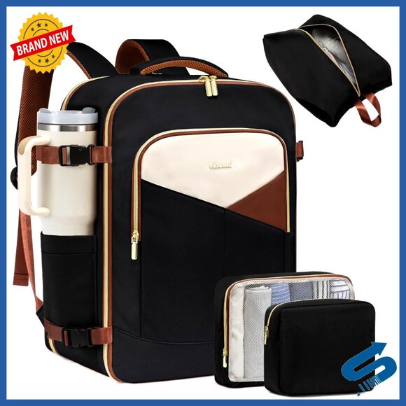 Travel Backpack Carry On Airline Approved Waterproof Laptop Compartment Packing